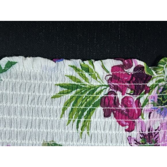 Ambience Women’s Top White Floral off The Shoulder Tub Y2K Top Size (L) - Picture 15 of 16